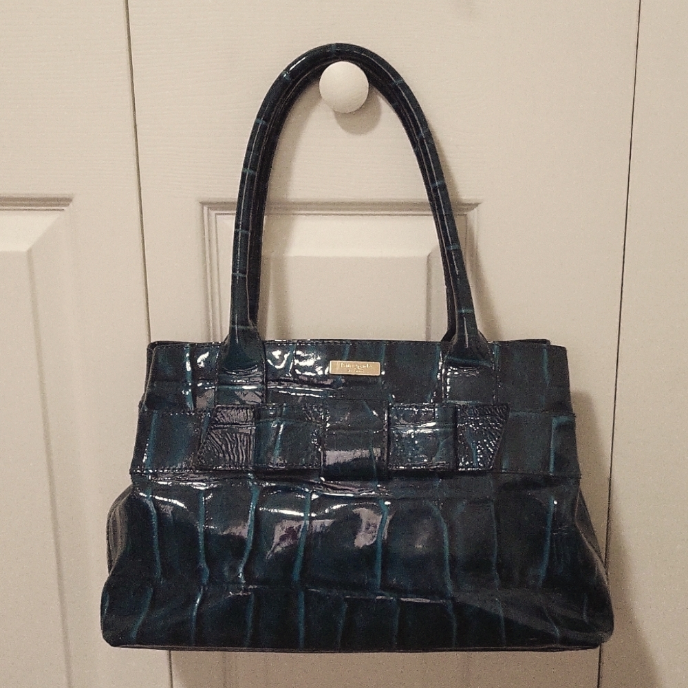 Kate Spade teal & black shoulder bag with bow